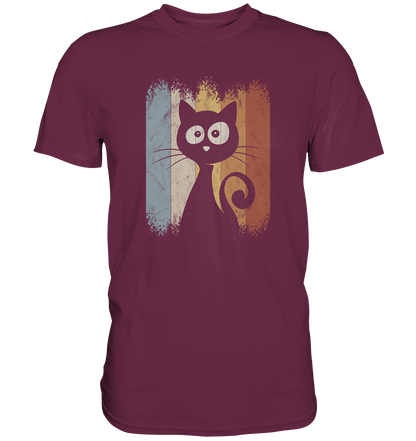 Retro Katze Silhouette - Premium Shirt