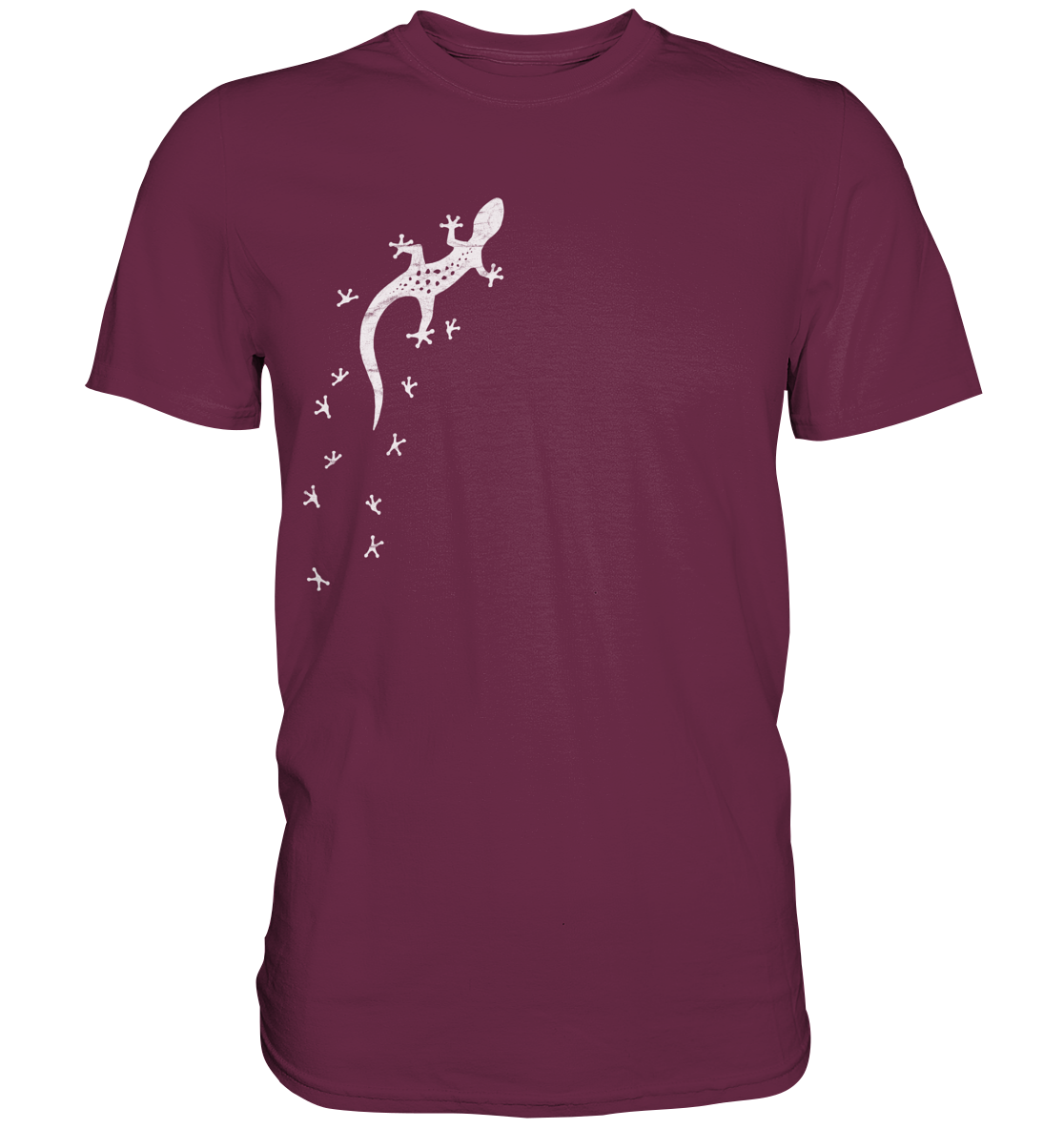 Gecko Eidechse Silhouette hell - Premium Shirt