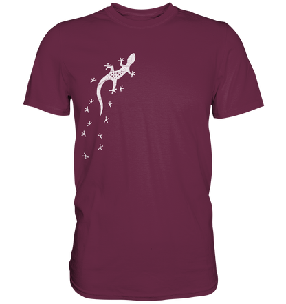 Gecko Eidechse Silhouette hell - Premium Shirt