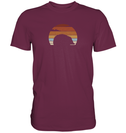 Retro Igel Silhouette im Sonnenuntergang - Premium Shirt