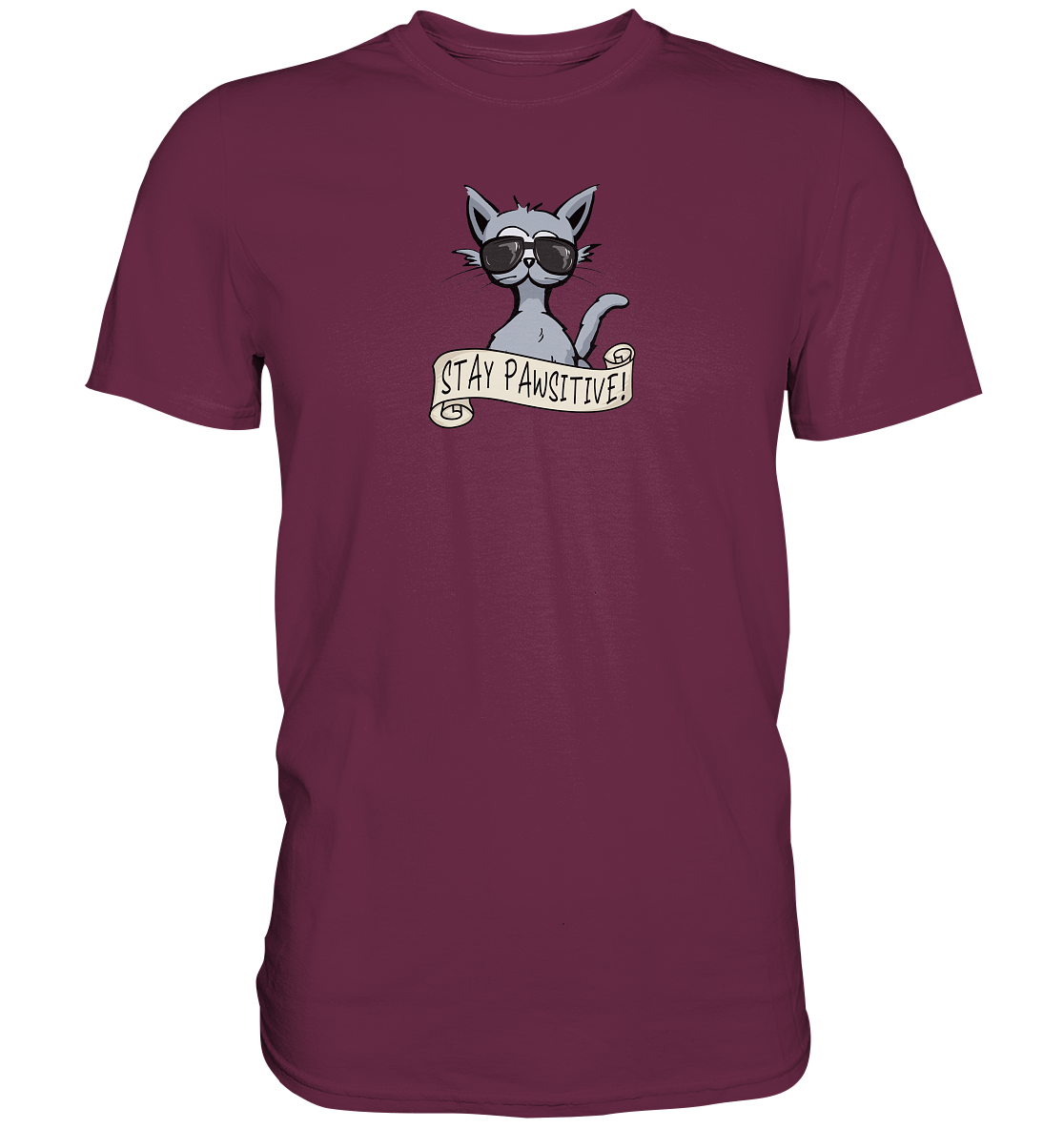 Stay Pawsitive Bleib lässig Hipster Katze - Premium Shirt