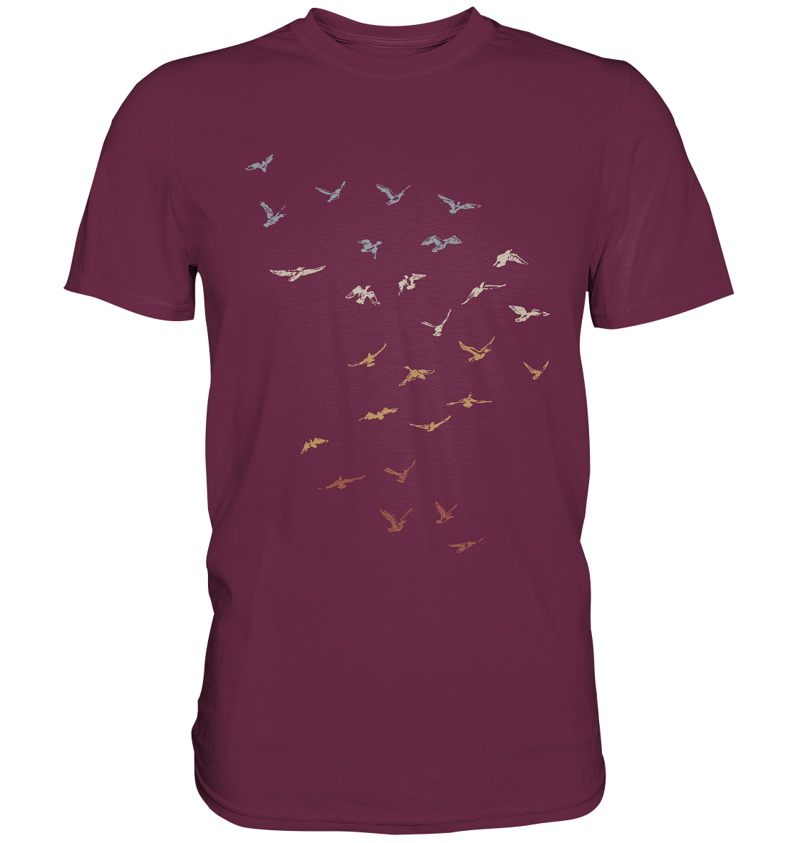 Retro Vogel Schwarm - Premium Shirt