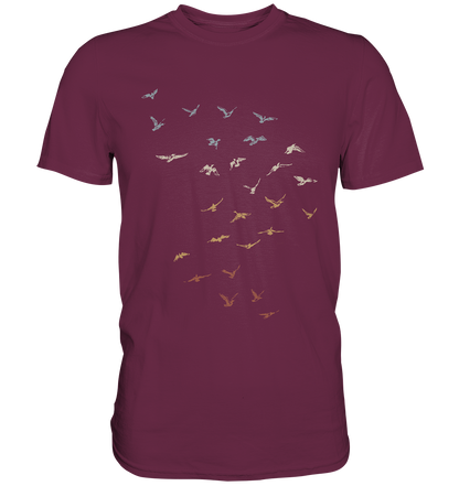 Retro Vogel Schwarm - Premium Shirt