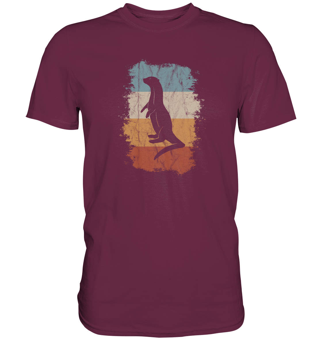 Retro Otter Fischotter Silhouette - Premium Shirt