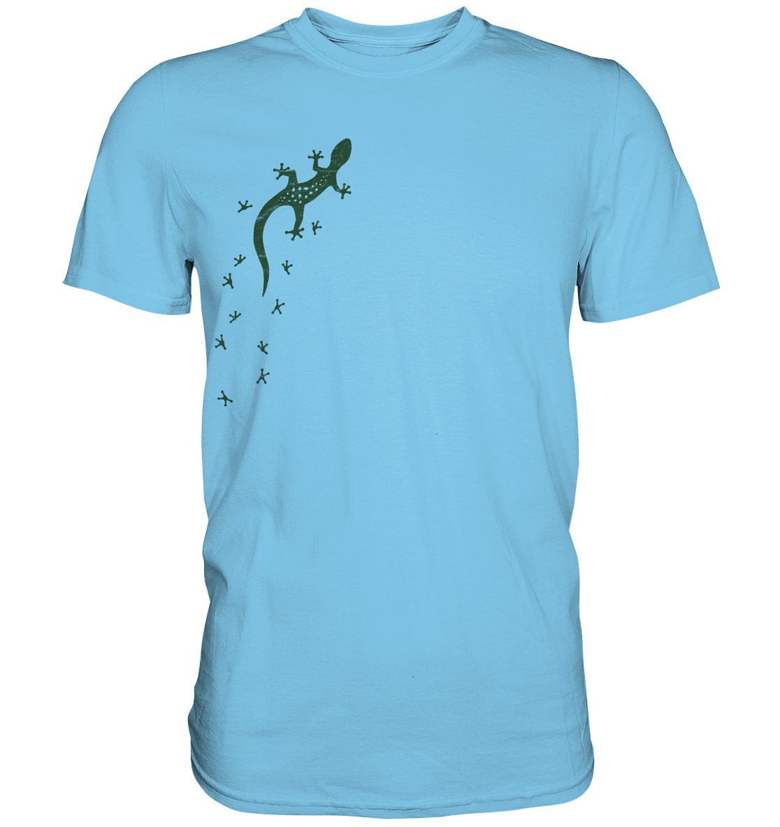 Gecko Eidechse Silhouette dunkel - Premium Shirt