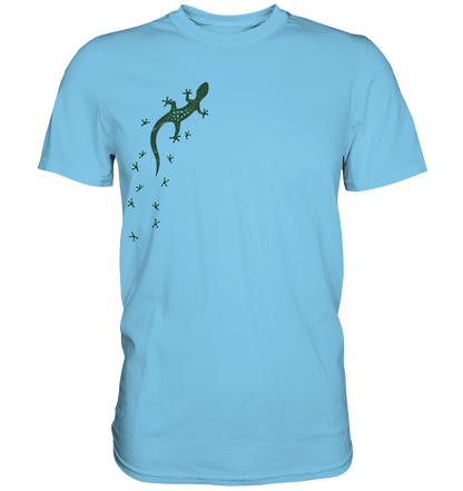 Gecko Eidechse Silhouette dunkel - Premium Shirt