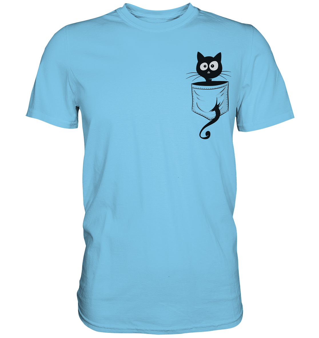 Schwarze Katze in der Tasche - Premium Shirt