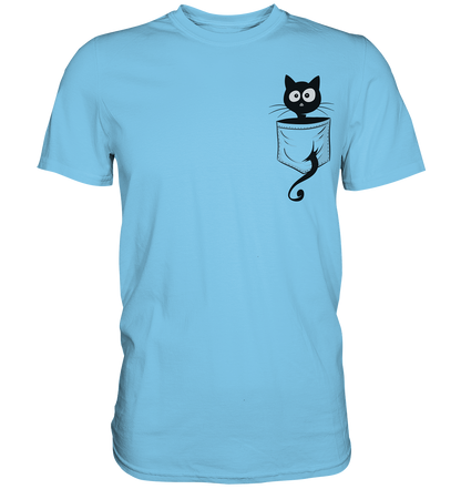 Schwarze Katze in der Tasche - Premium Shirt