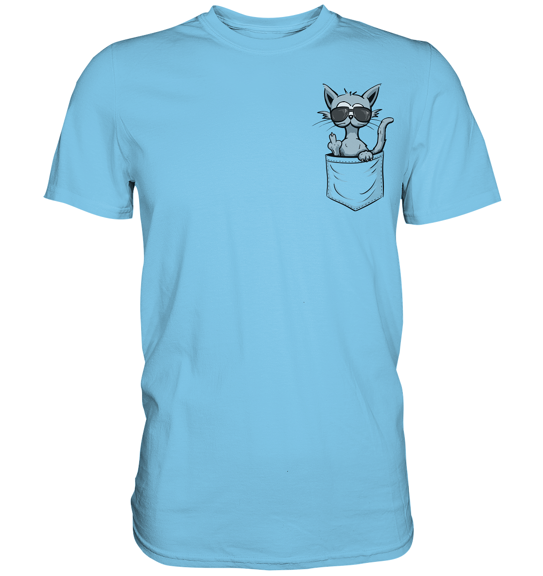 "Fuck Off" Mittelfinger Katze in der Tasche - Premium Shirt
