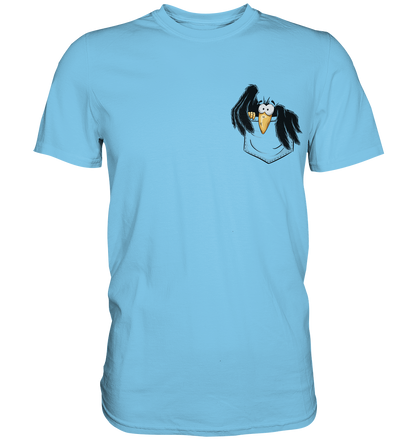 Kleiner Rabe | schwarze Krähe In Tasche - Premium Shirt