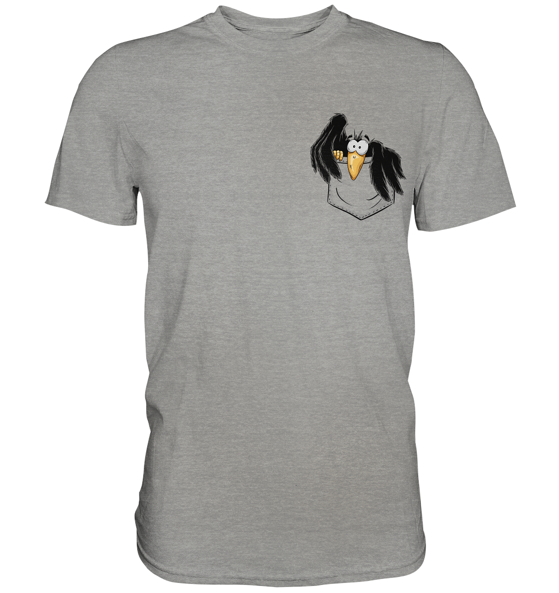 Kleiner Rabe | schwarze Krähe In Tasche - Premium Shirt