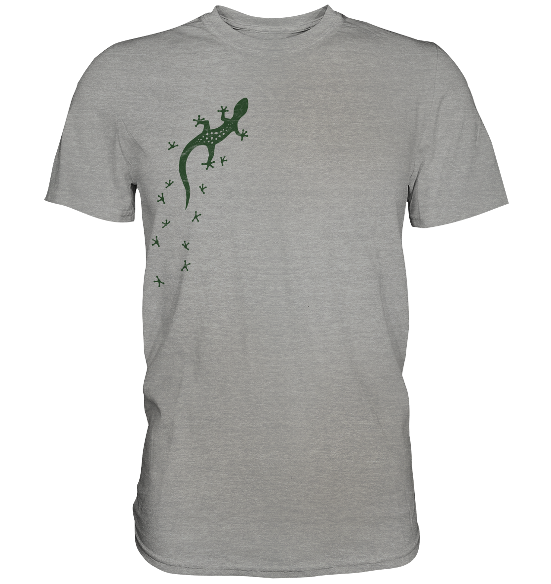 Gecko Eidechse Silhouette dunkel - Premium Shirt