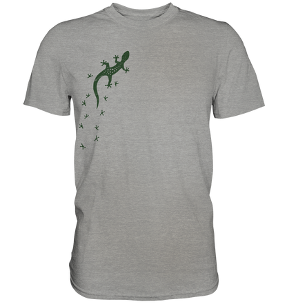 Gecko Eidechse Silhouette dunkel - Premium Shirt