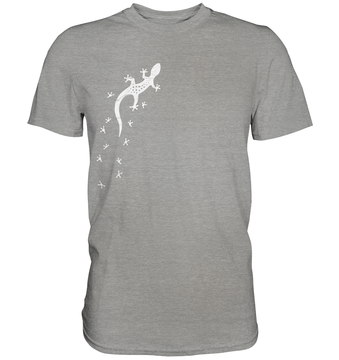 Gecko Eidechse Silhouette hell - Premium Shirt