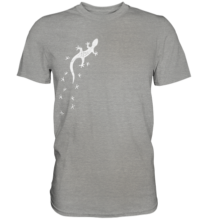 Gecko Eidechse Silhouette hell - Premium Shirt
