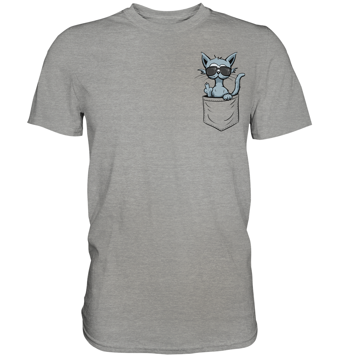 "Fuck Off" Mittelfinger Katze in der Tasche - Premium Shirt