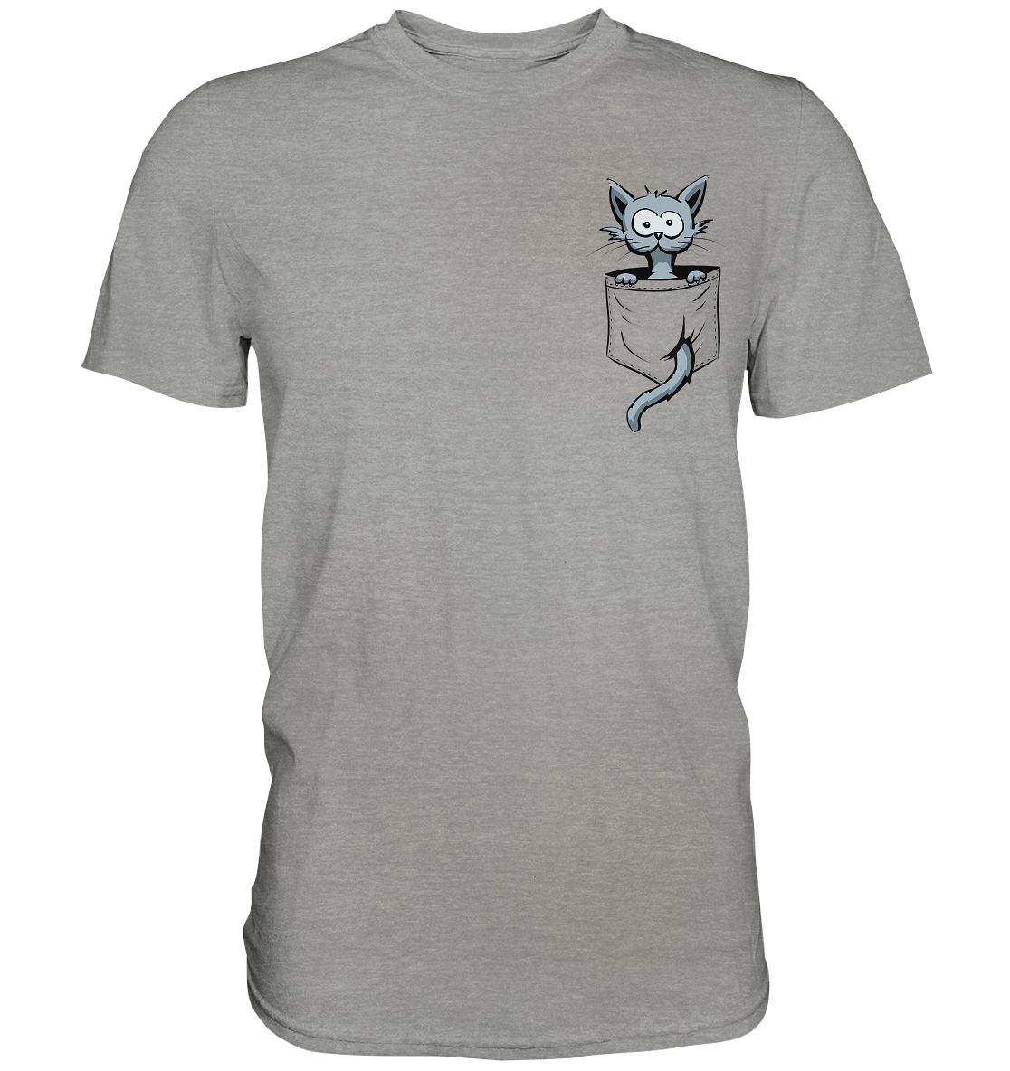 Verrückte Katze in Deiner Brust-Tasche - Premium Shirt