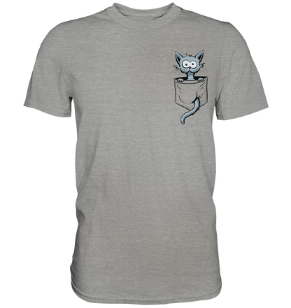Verrückte Katze in Deiner Brust-Tasche - Premium Shirt