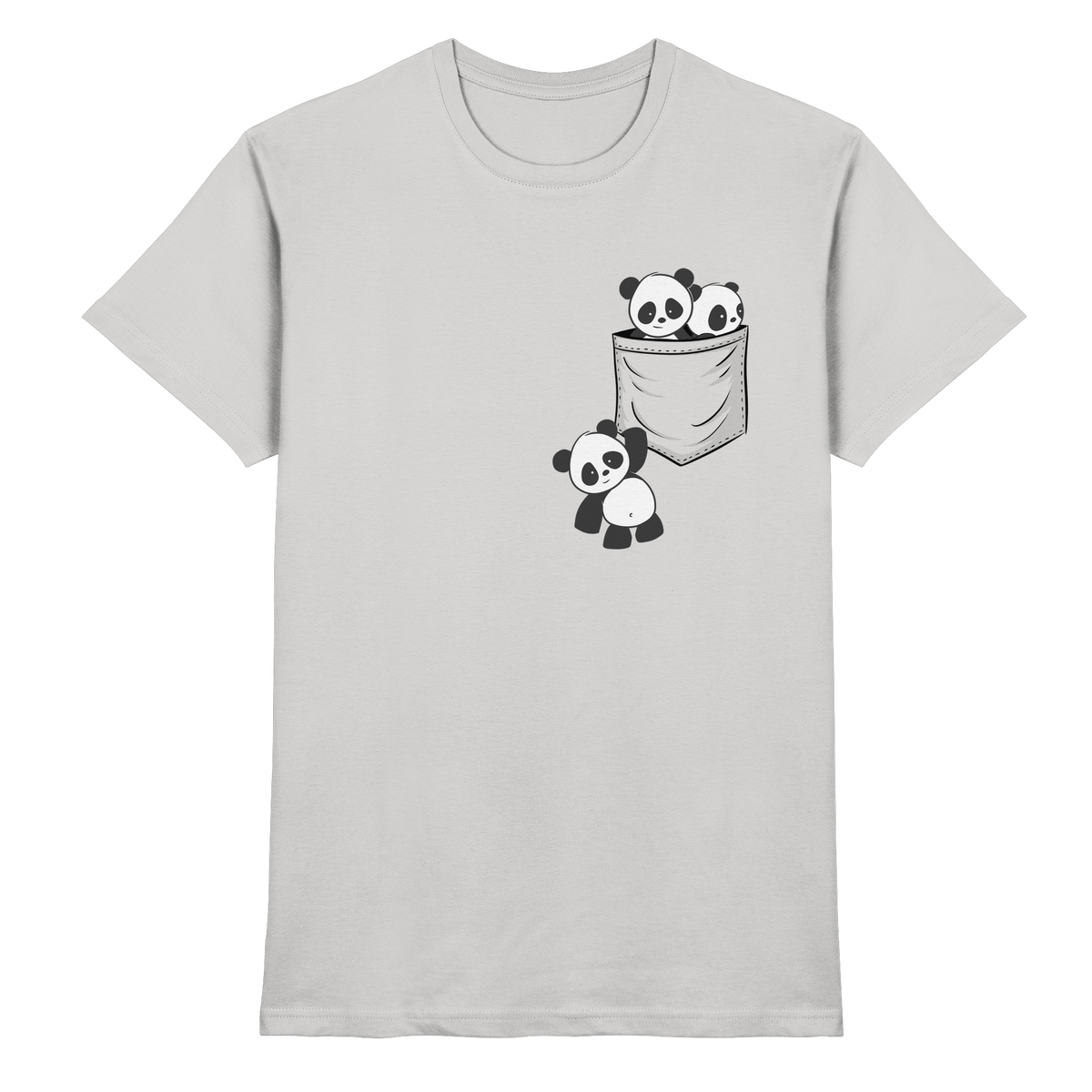 Kawaii Pandas in der Tasche - Premium Shirt