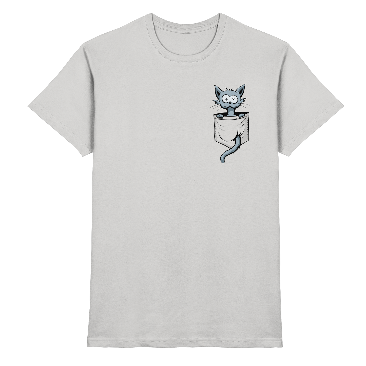 Verrückte Katze in Deiner Brust-Tasche - Premium Shirt