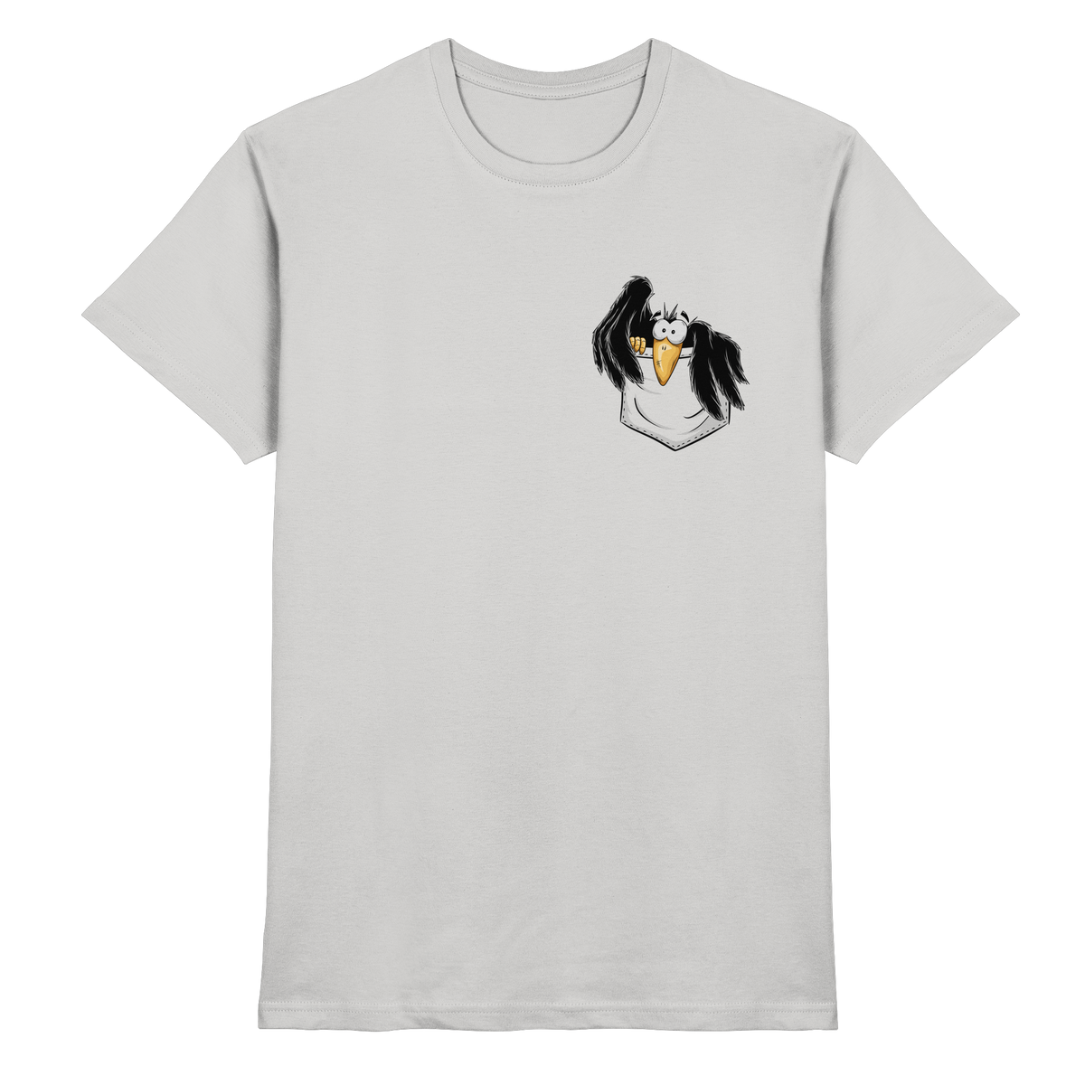 Kleiner Rabe | schwarze Krähe In Tasche - Premium Shirt