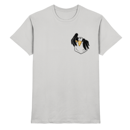 Kleiner Rabe | schwarze Krähe In Tasche - Premium Shirt