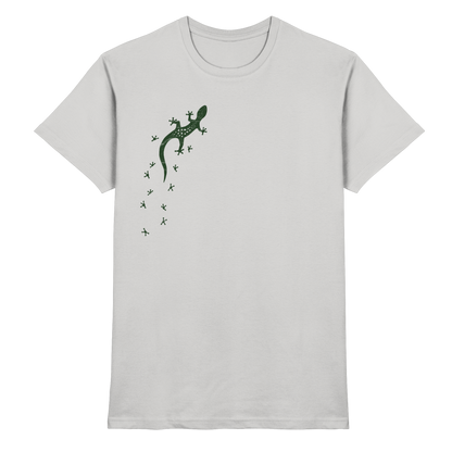 Gecko Eidechse Silhouette dunkel - Premium Shirt