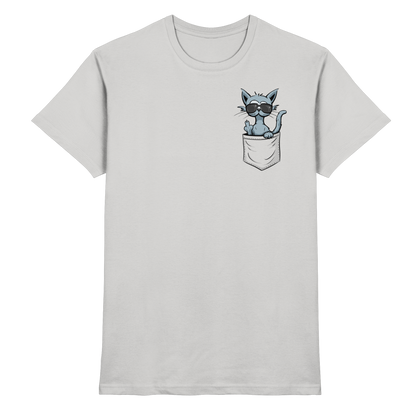 "Fuck Off" Mittelfinger Katze in der Tasche - Premium Shirt