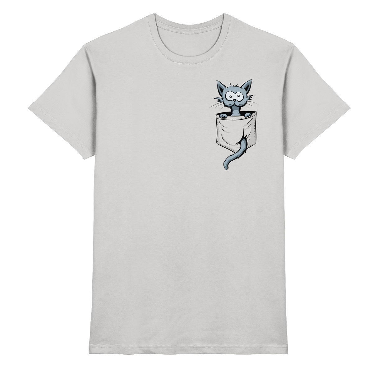 Verrückte Katze in Deiner Brust-Tasche - Premium Shirt