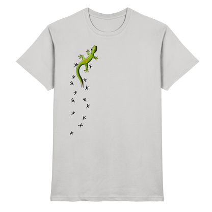 Kletternder Gecko mit Spuren - Premium Shirt