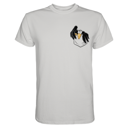 Kleiner Rabe | schwarze Krähe In Tasche - Premium Shirt