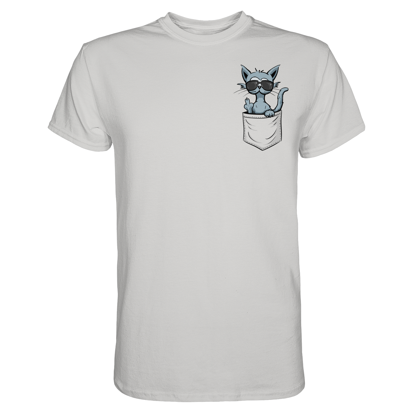 "Fuck Off" Mittelfinger Katze in der Tasche - Premium Shirt