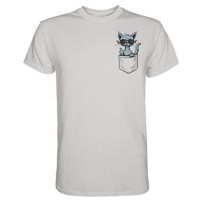 "Fuck Off" Mittelfinger Katze in der Tasche - Premium Shirt