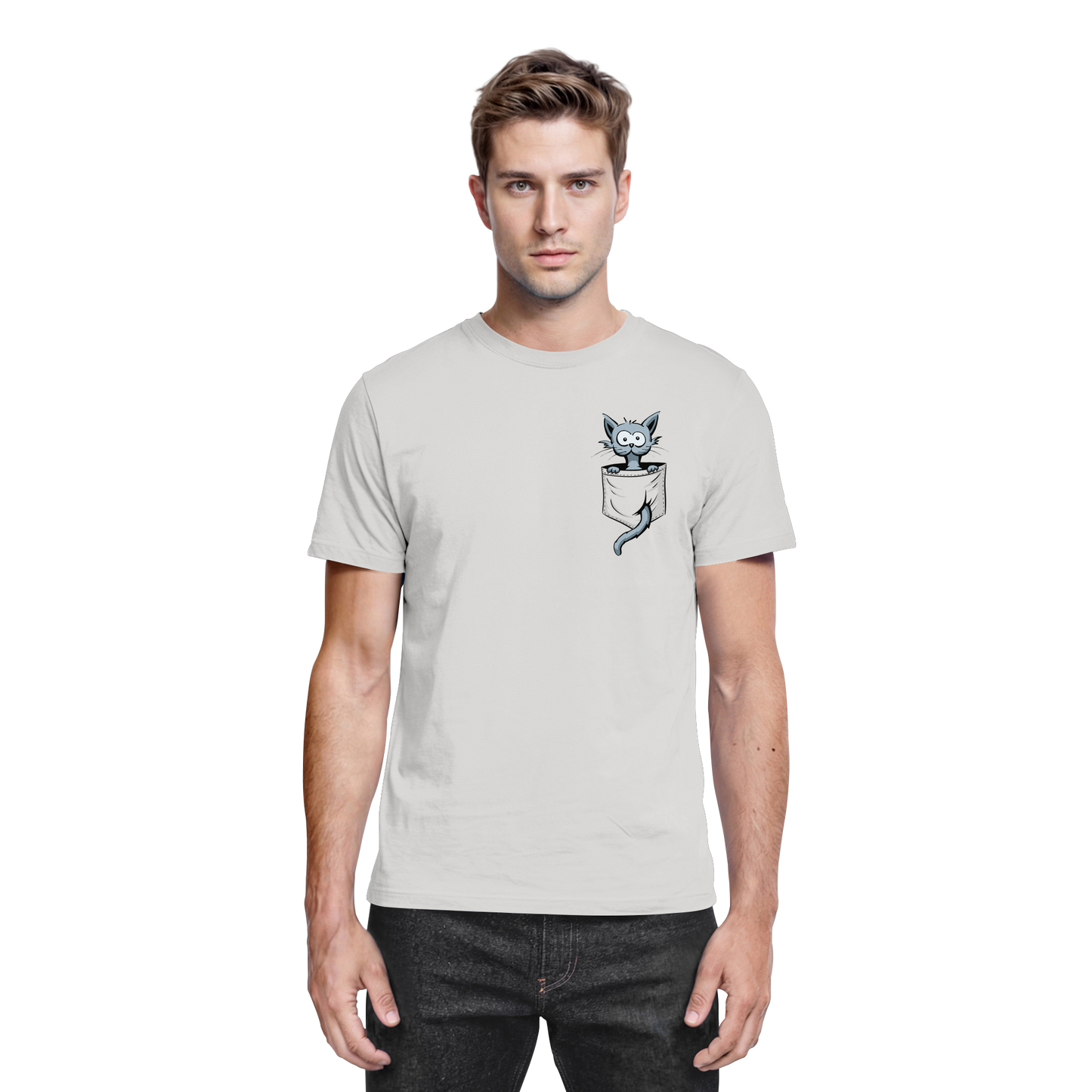 Verrückte Katze in Deiner Brust-Tasche - Premium Shirt