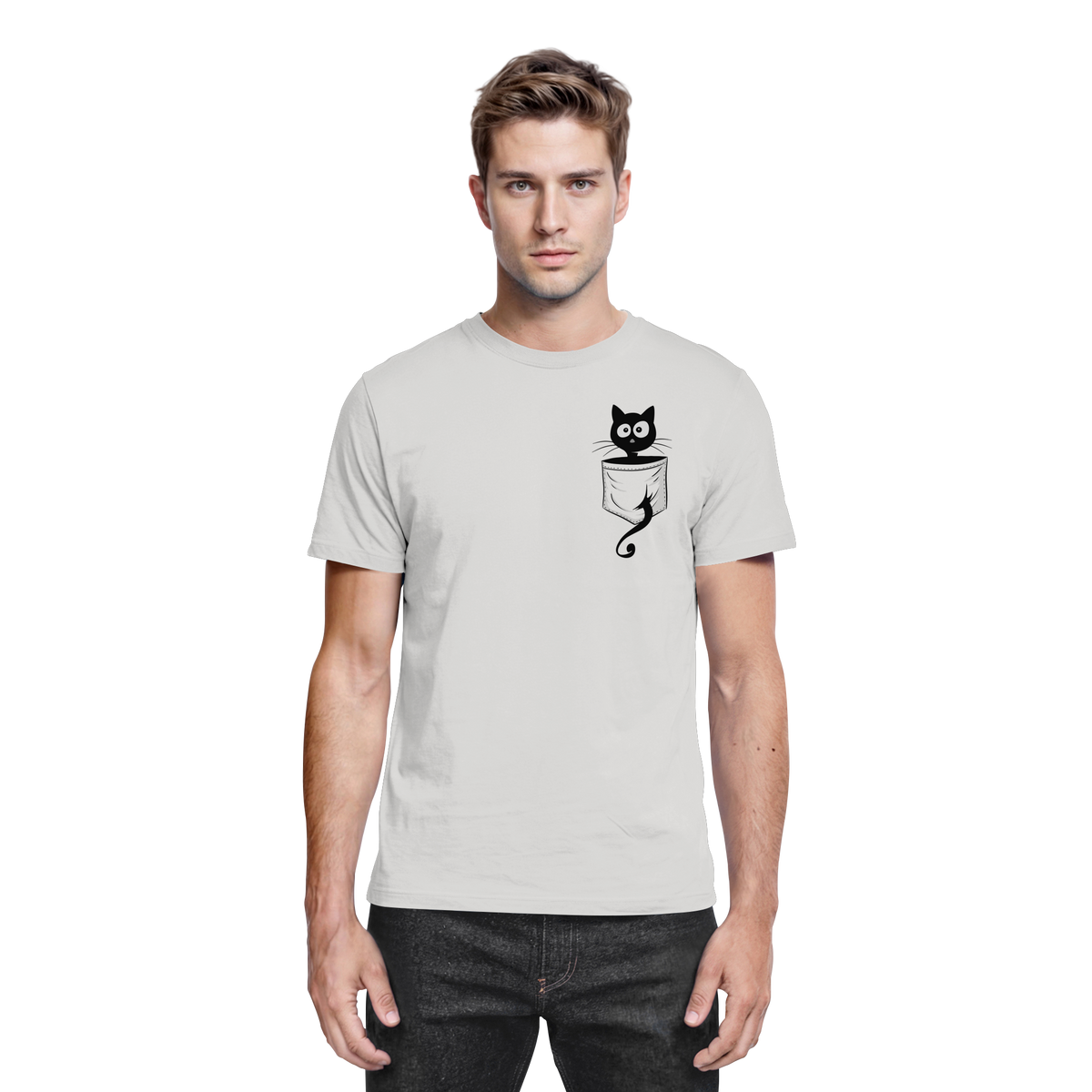 Schwarze Katze in der Tasche - Premium Shirt