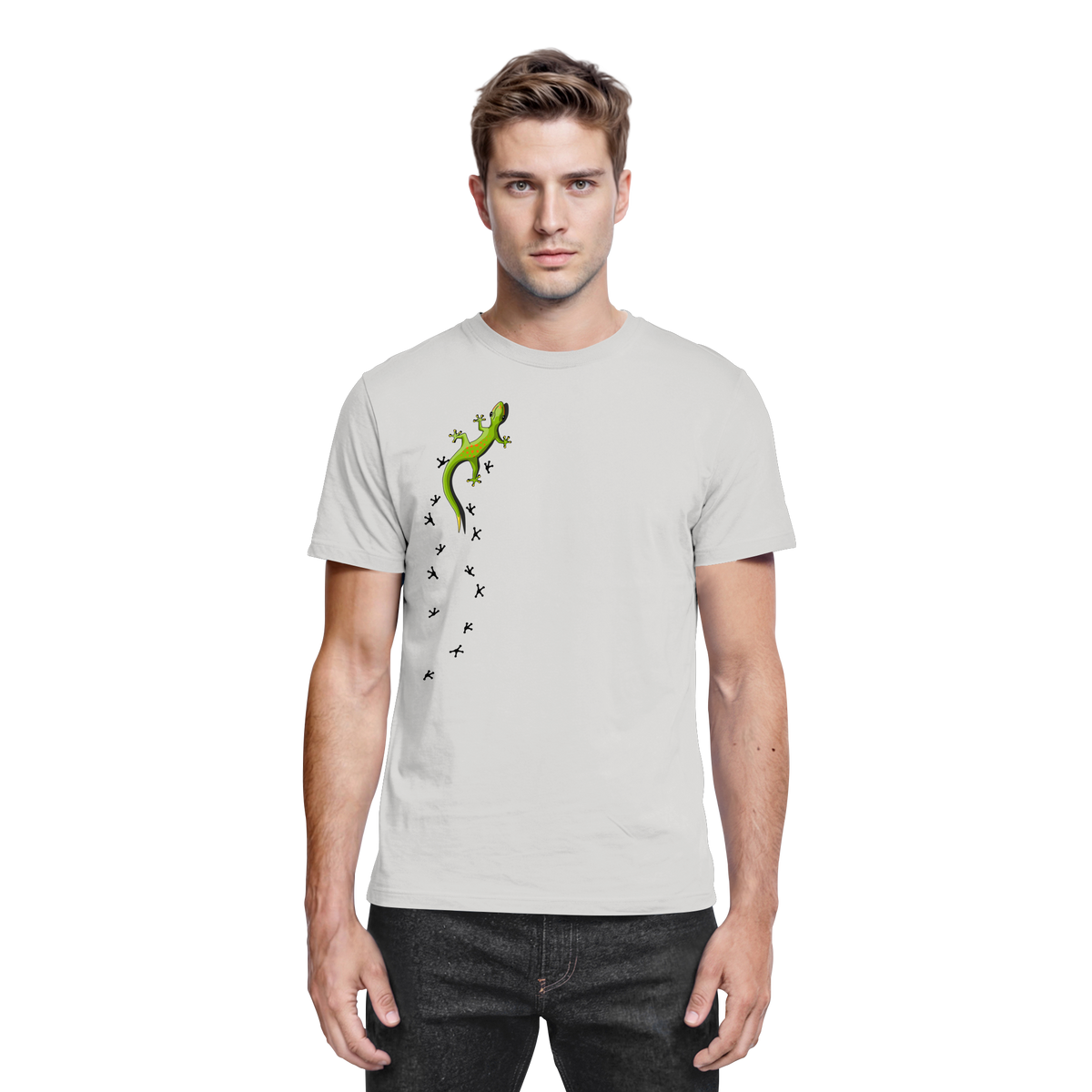 Kletternder Gecko mit Spuren - Premium Shirt