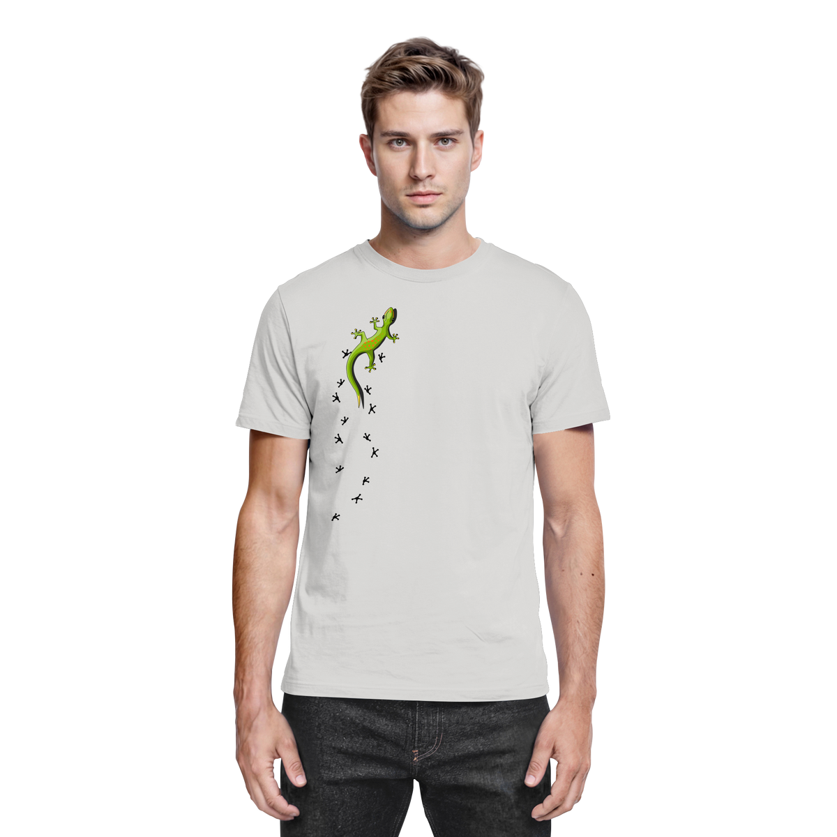 Kletternder Gecko mit Spuren - Premium Shirt