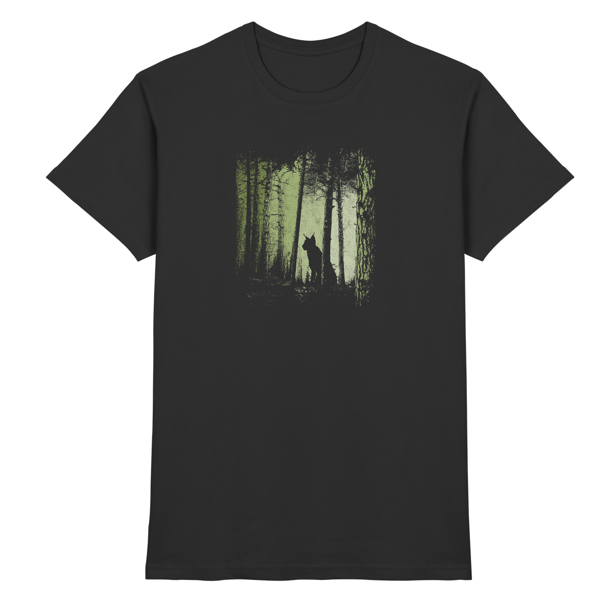 Luchs Wildkatze im Zwielicht Wald - Premium Shirt