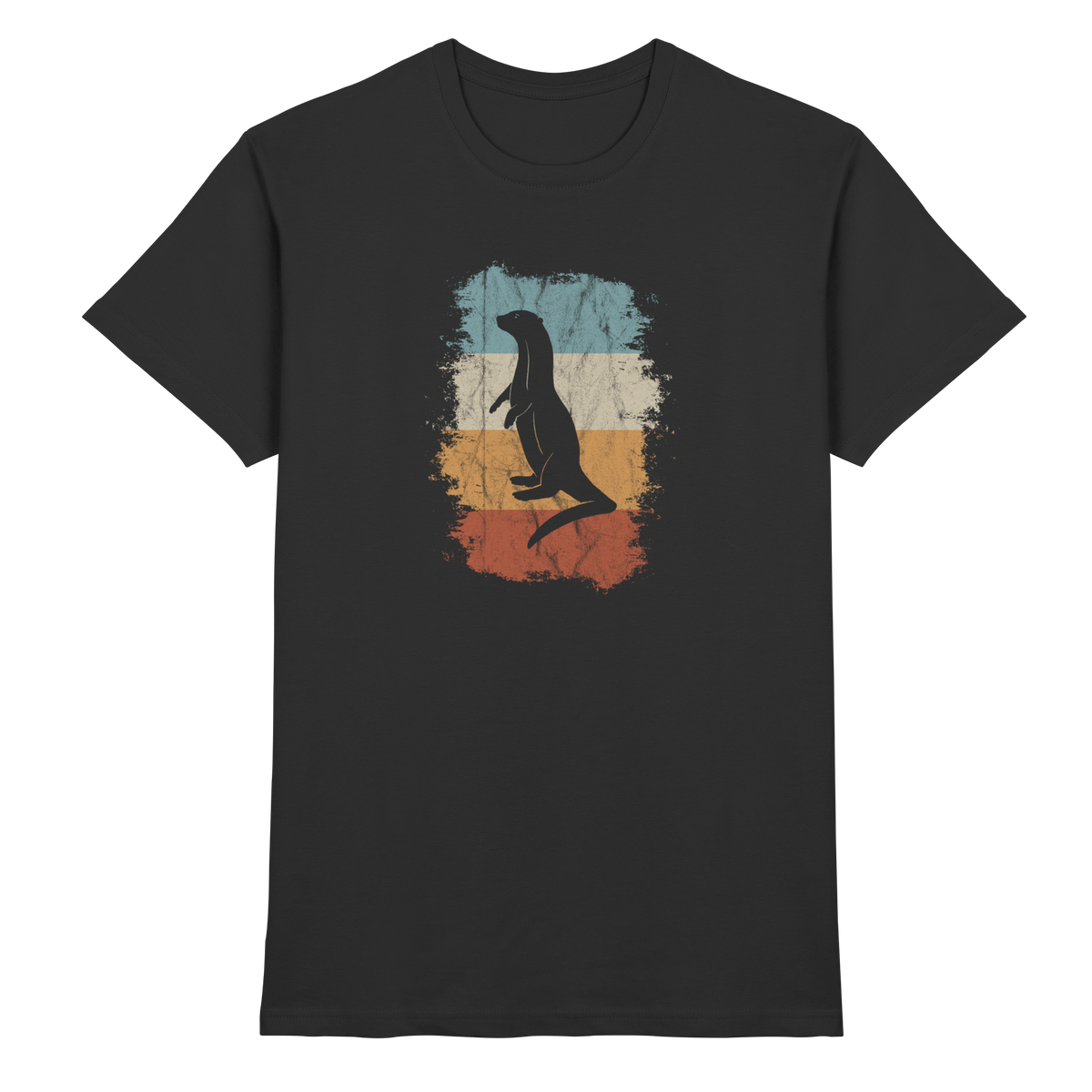 Retro Otter Fischotter Silhouette - Premium Shirt