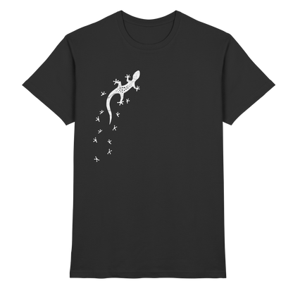 Gecko Eidechse Silhouette hell - Premium Shirt