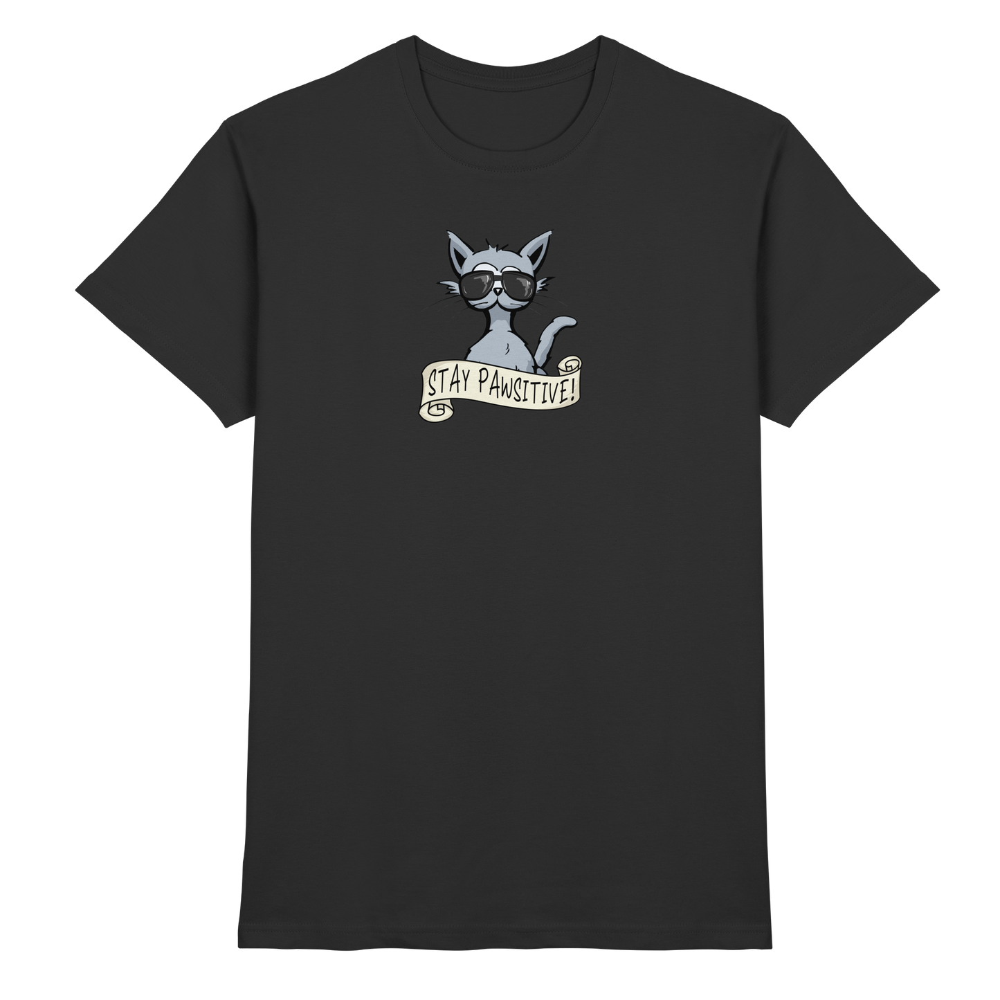 Stay Pawsitive Bleib lässig Hipster Katze - Premium Shirt