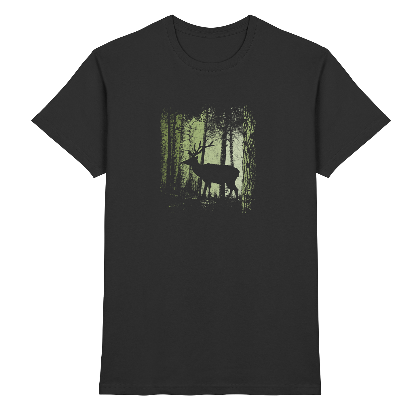 Hirsch im Zwielicht Wald - Premium Shirt