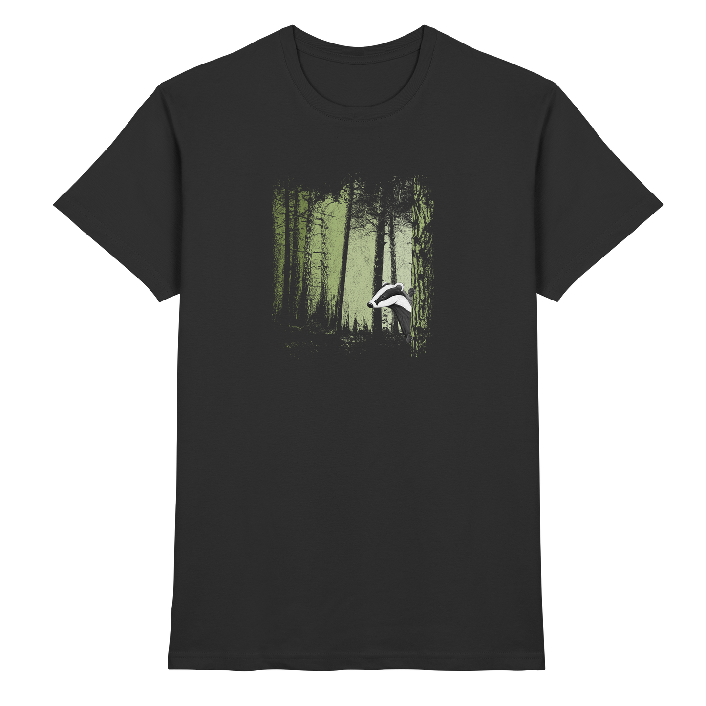 frecher Dachs im Zwielicht Wald - Premium Shirt