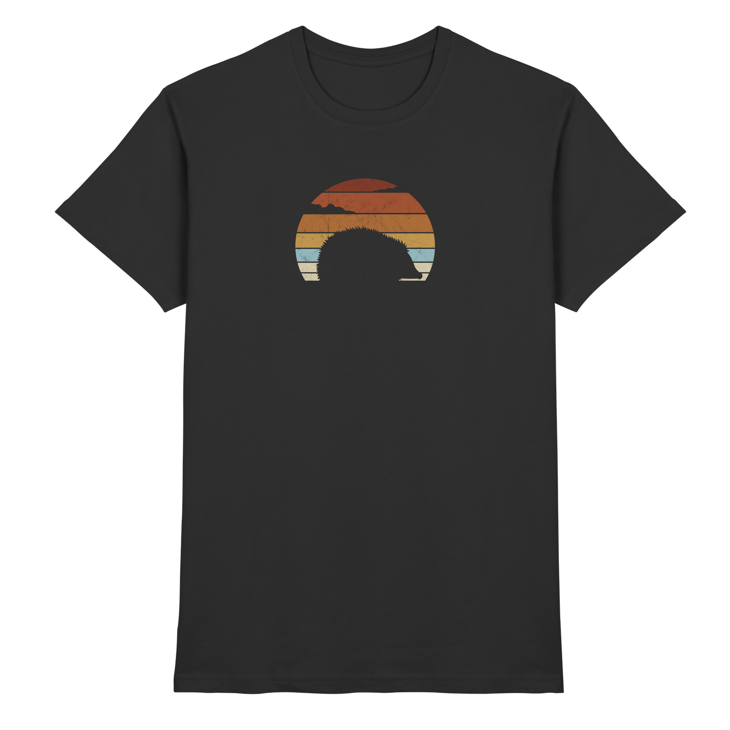 Retro Igel Silhouette im Sonnenuntergang - Premium Shirt
