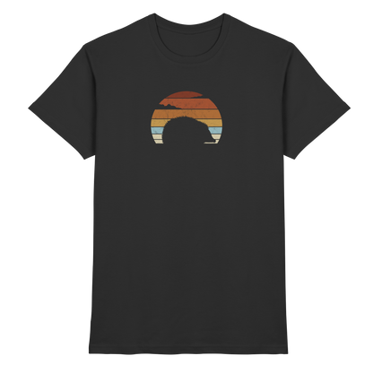 Retro Igel Silhouette im Sonnenuntergang - Premium Shirt