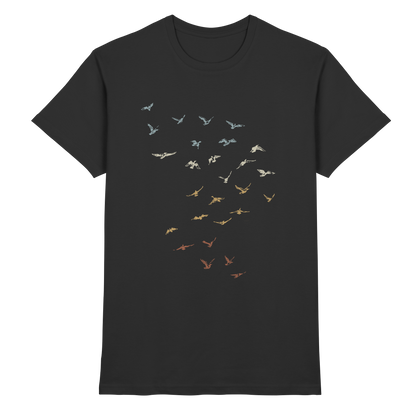 Retro Vogel Schwarm - Premium Shirt