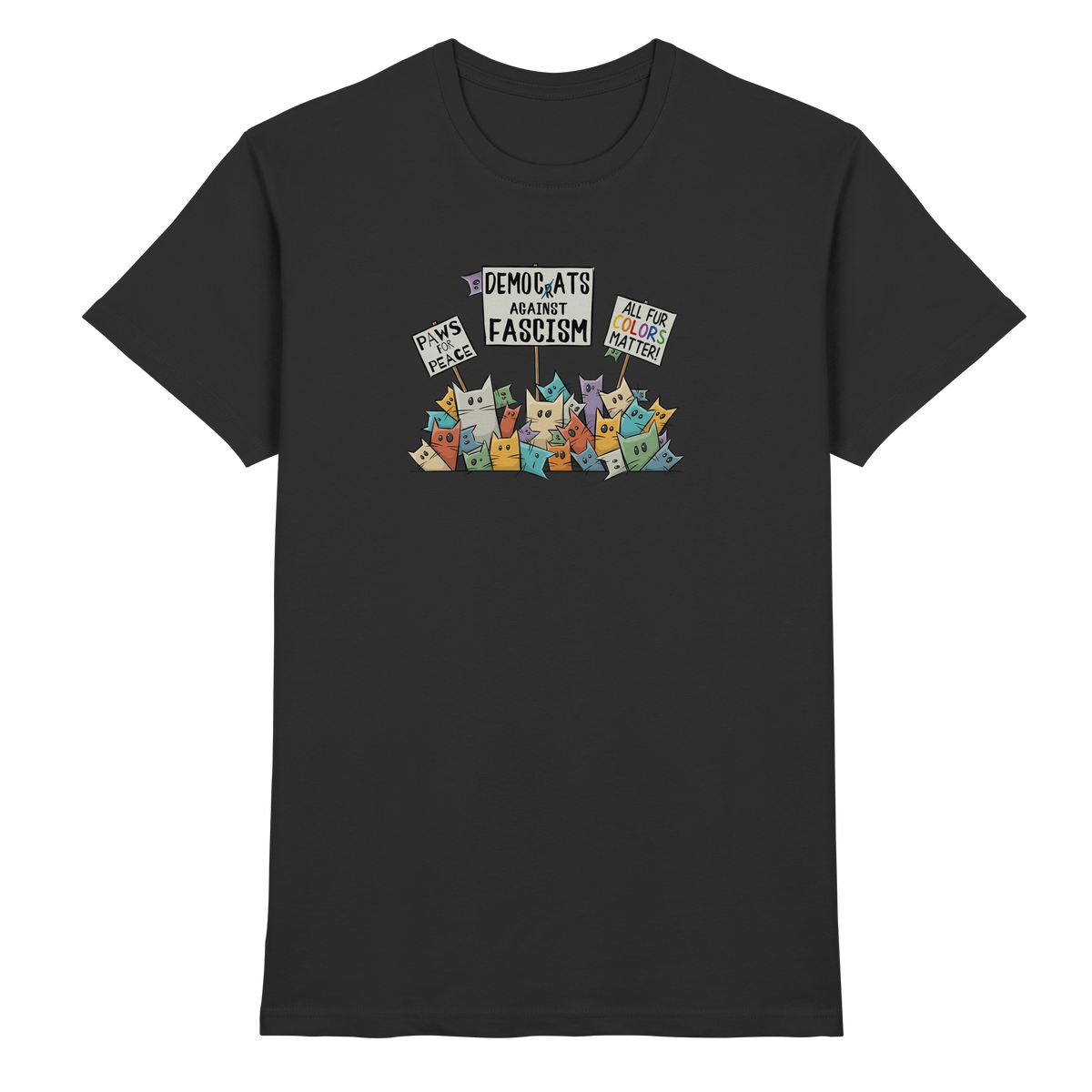 Demo-Katzen gegen Faschismus und für Vielfalt - Premium Shirt