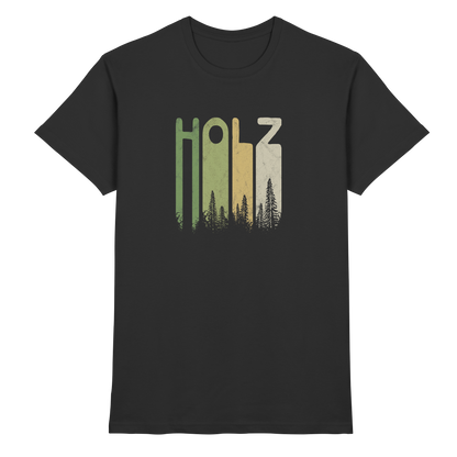 Holz Retro Wald Schriftzug - Premium Shirt