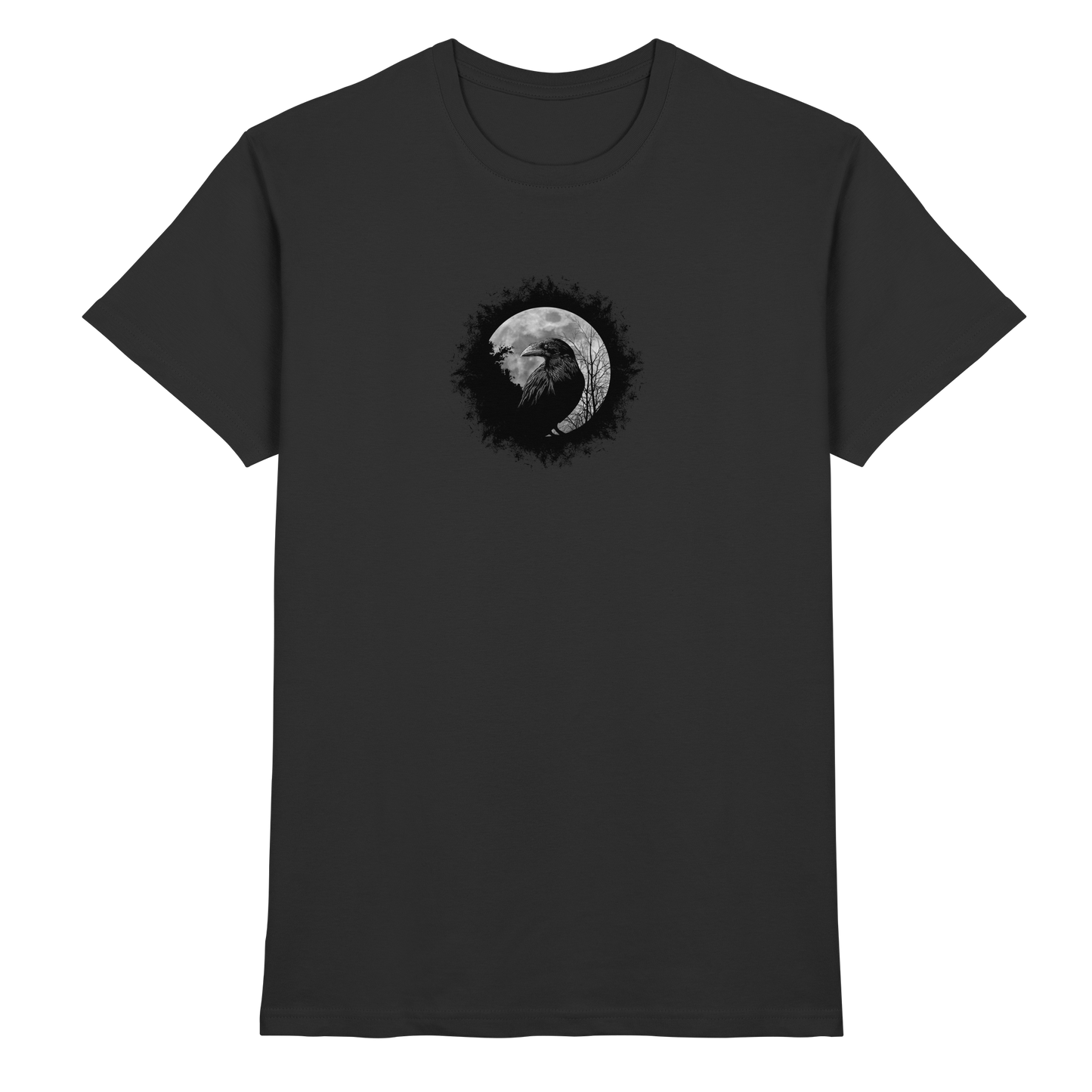 Schwarzer Rabe bei Vollmond  - Premium Shirt