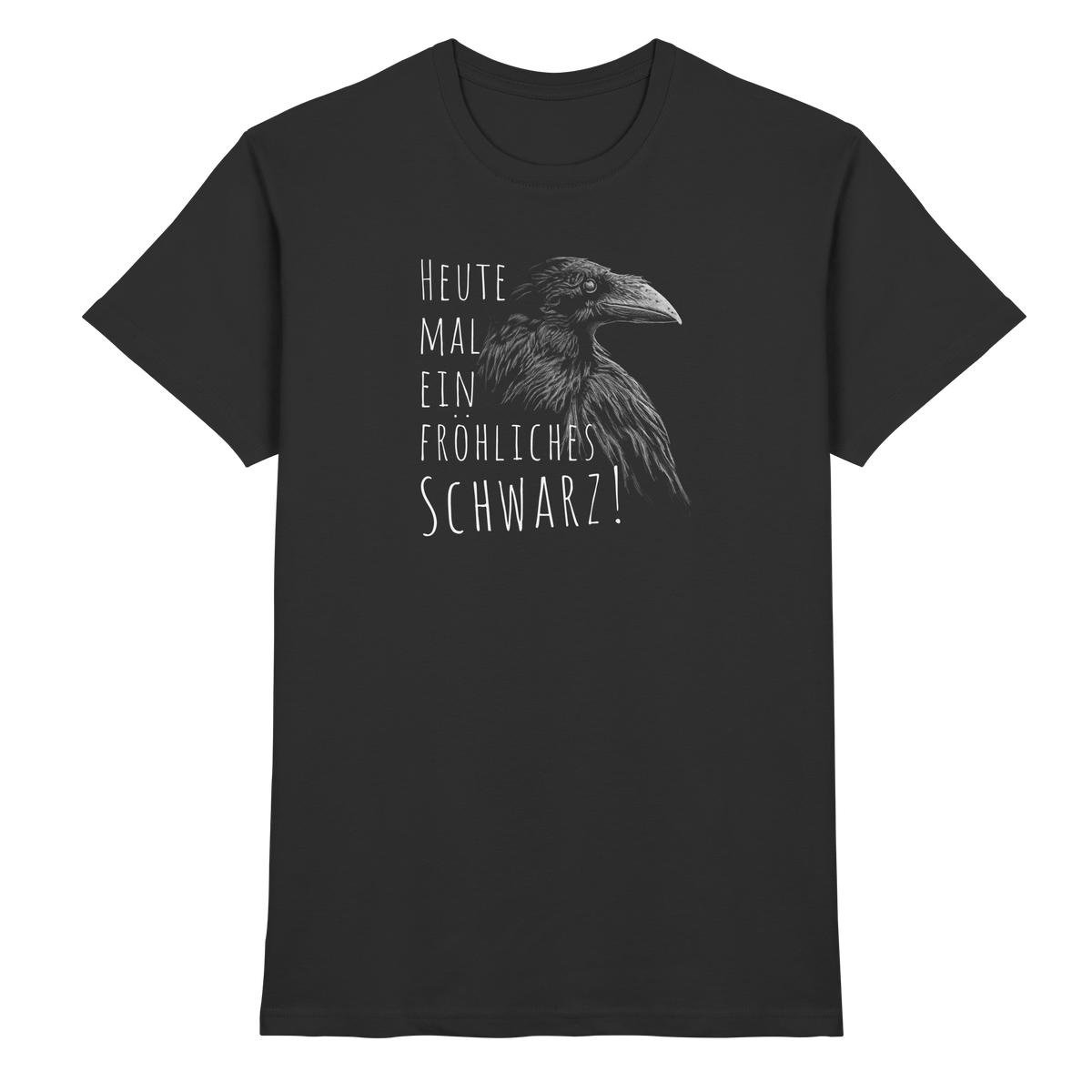 fröhlicher schwarzer Rabe - Premium Shirt